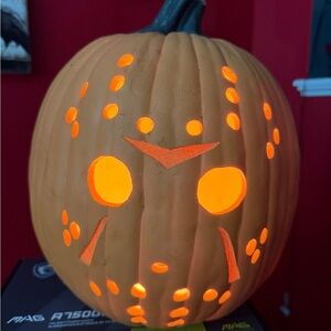 Epic Custom Hand-Carved Jason Voorhees Fun-Kin Pumpkin – Never Spoils!